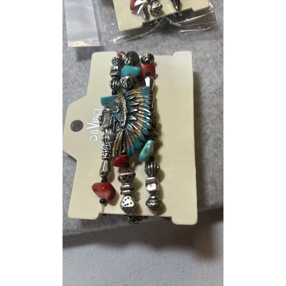 #5. Native American Muti Strand Red Turquoise Beaded Bracelet